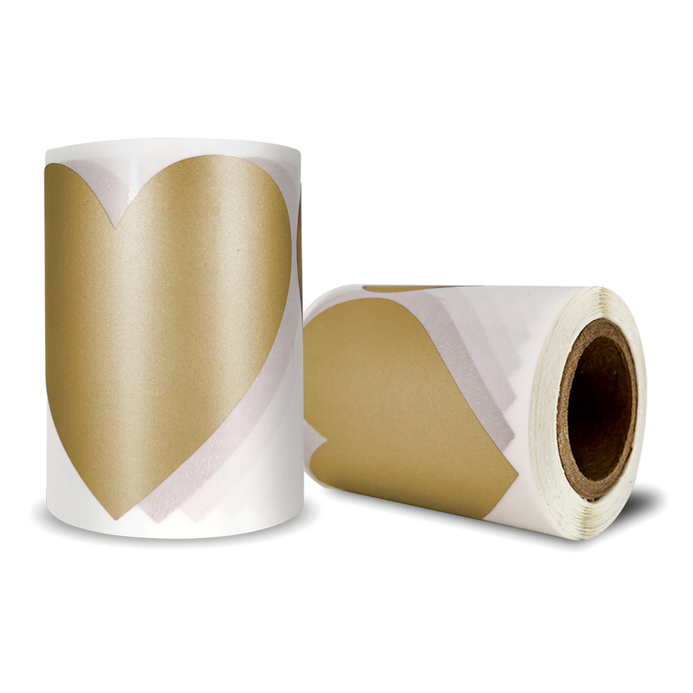 Rubbelherz-aufkleber 70x80mm Gold X100