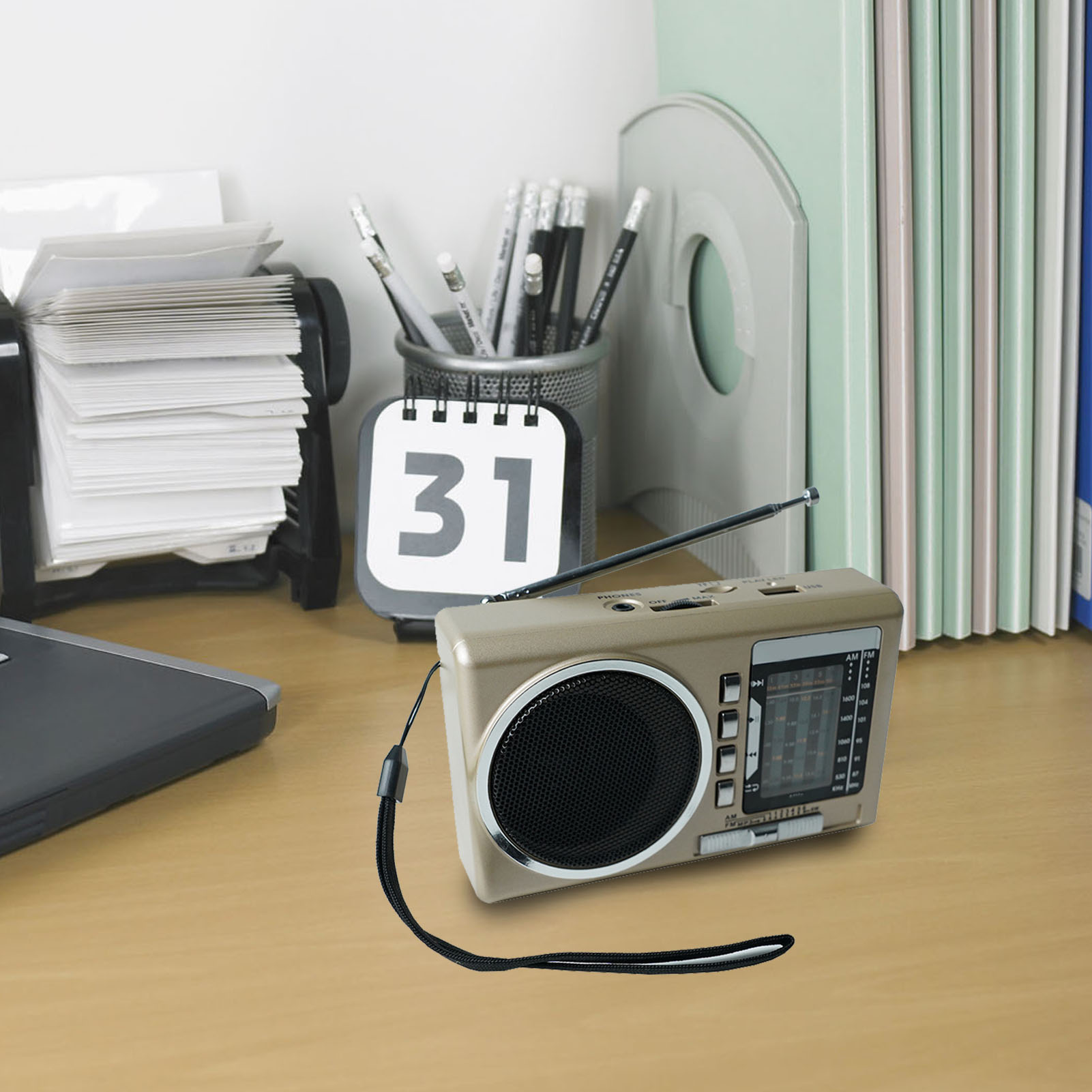 Vintage-fm-radio, Wiederaufladbar Über Usb Mit Usb-anschluss/kartensteckplatz Und Retro-antenne, Goldmodell Für Senioren – Elegantes Retro-design
