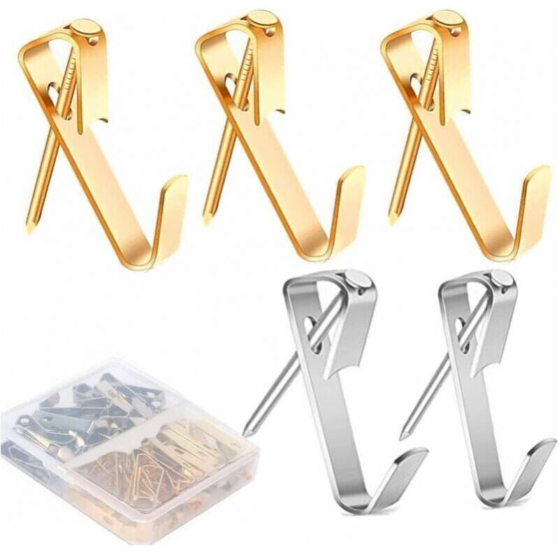 Wandhaken Für Bilderrahmen – 80er-pack (40 Gold + 40 Silber), Stabile Und Unauffällige Befestigung Für Bilder Oder Rahmen