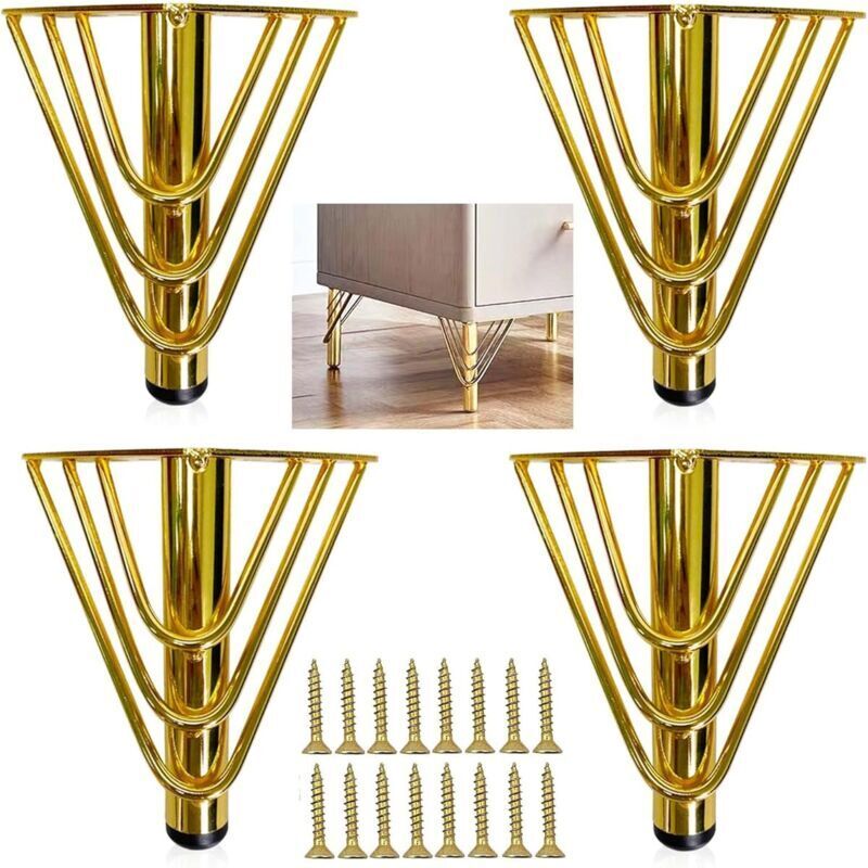 Goldfarbene Metall-möbelfüße – 4er-set, 15 Cm Hoch, Für Sofa, Couchtisch, Tv-möbel Oder Badezimmerschrank