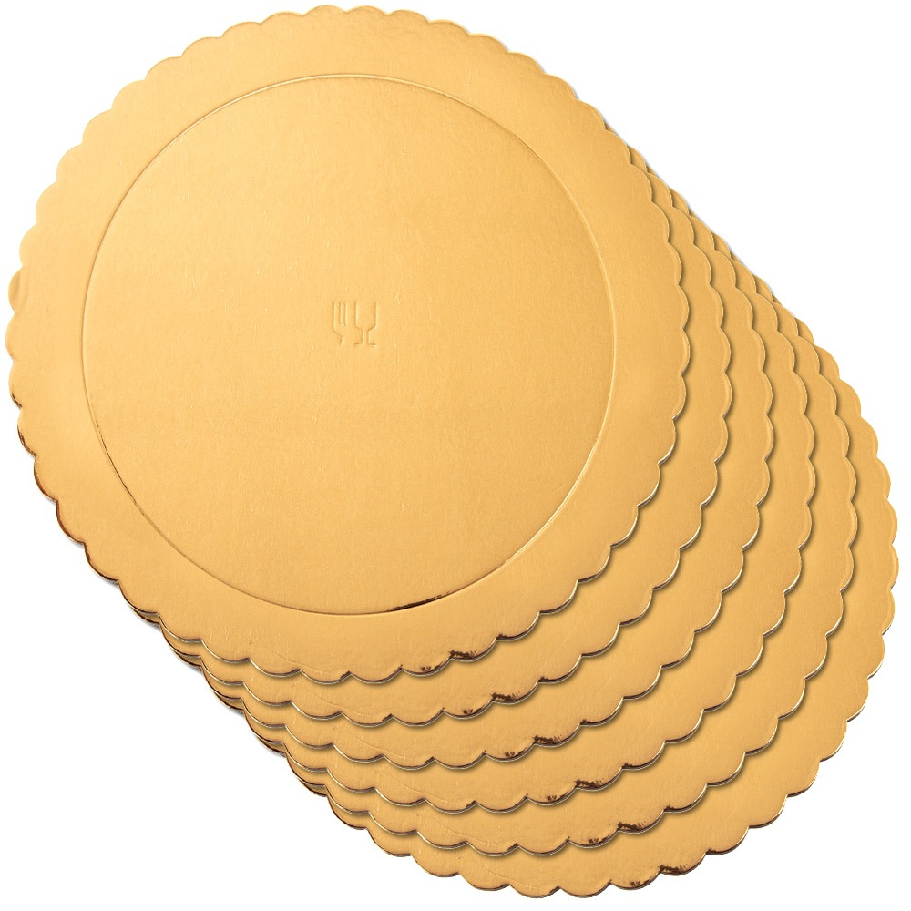 Tortenboden, Torte, Gold, Rund, 30 Cm, 6 Stück.