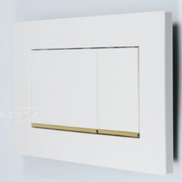 Spülkasten-doppelspülpanel Sigma 30 Weiß + Pvd Gold-zierstreifen