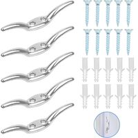 5-teiliges Bootsklampen-set, Edelstahl 316, Festmacherhaken Für Fahnenmast, Yacht, Markise, Silber