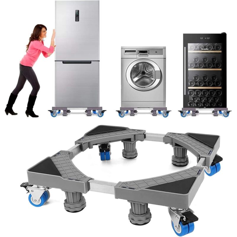 Fuß Langer Waschmaschinen- Und Trocknerständer Mit 4 Rollen, Verstellbarer Basis Für Die Waschmaschine (höhe 45–68 Cm), Stoßfester Und Rutschfester Basis Für Die Waschmaschine (tragfähigkeit: 500 Kg)