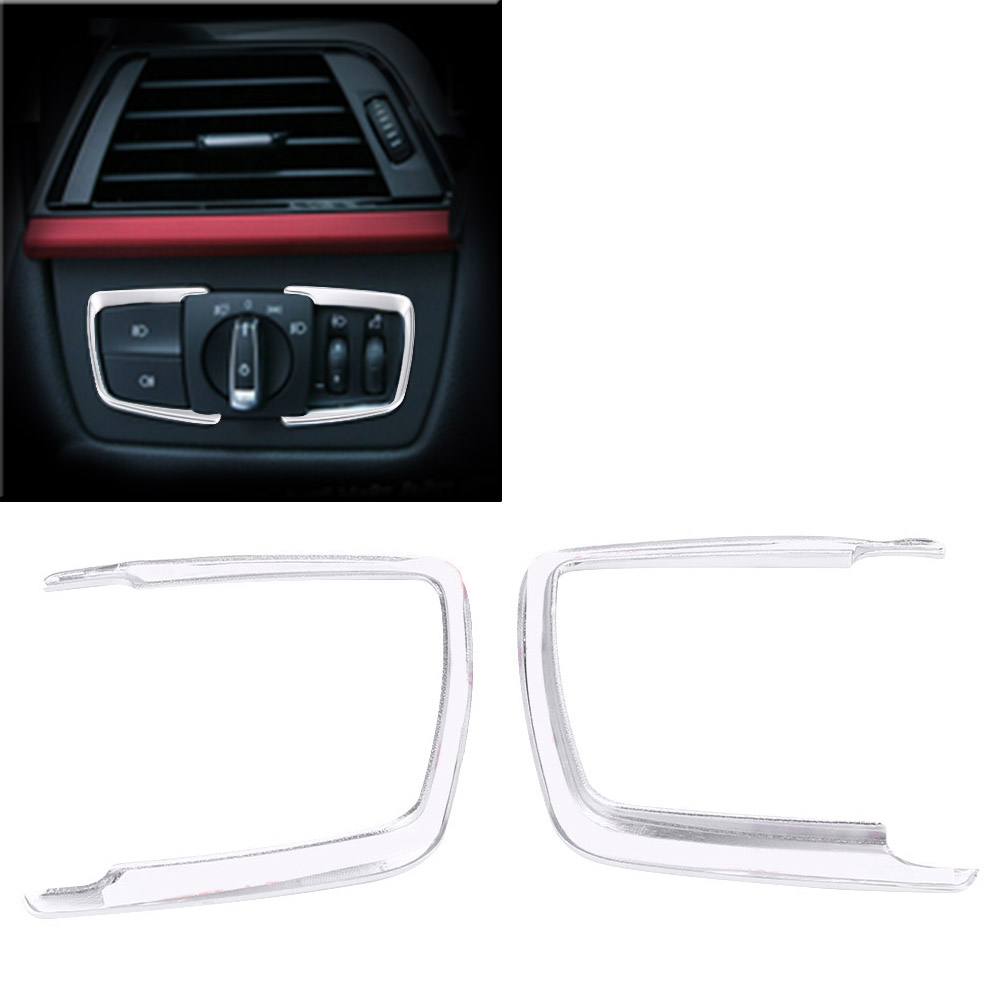 Scheinwerferschalterrahmen Für Bmw 1er, 2er, 3er, 4er, X5, X6, F20, F22, F30, F32 – Chromsilber Beschichteter Abs-aufkleber