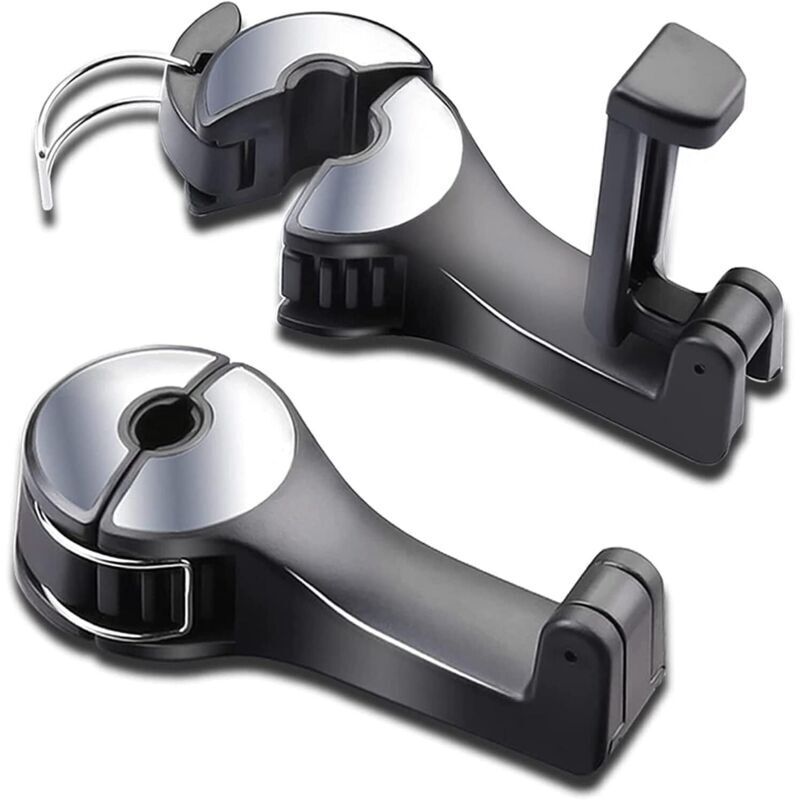 2-in-1-autositz-rückenlehnenhaken Mit Handyhalterung – 2er-pack, Silber, Universal, Unauffällig Und Robust
