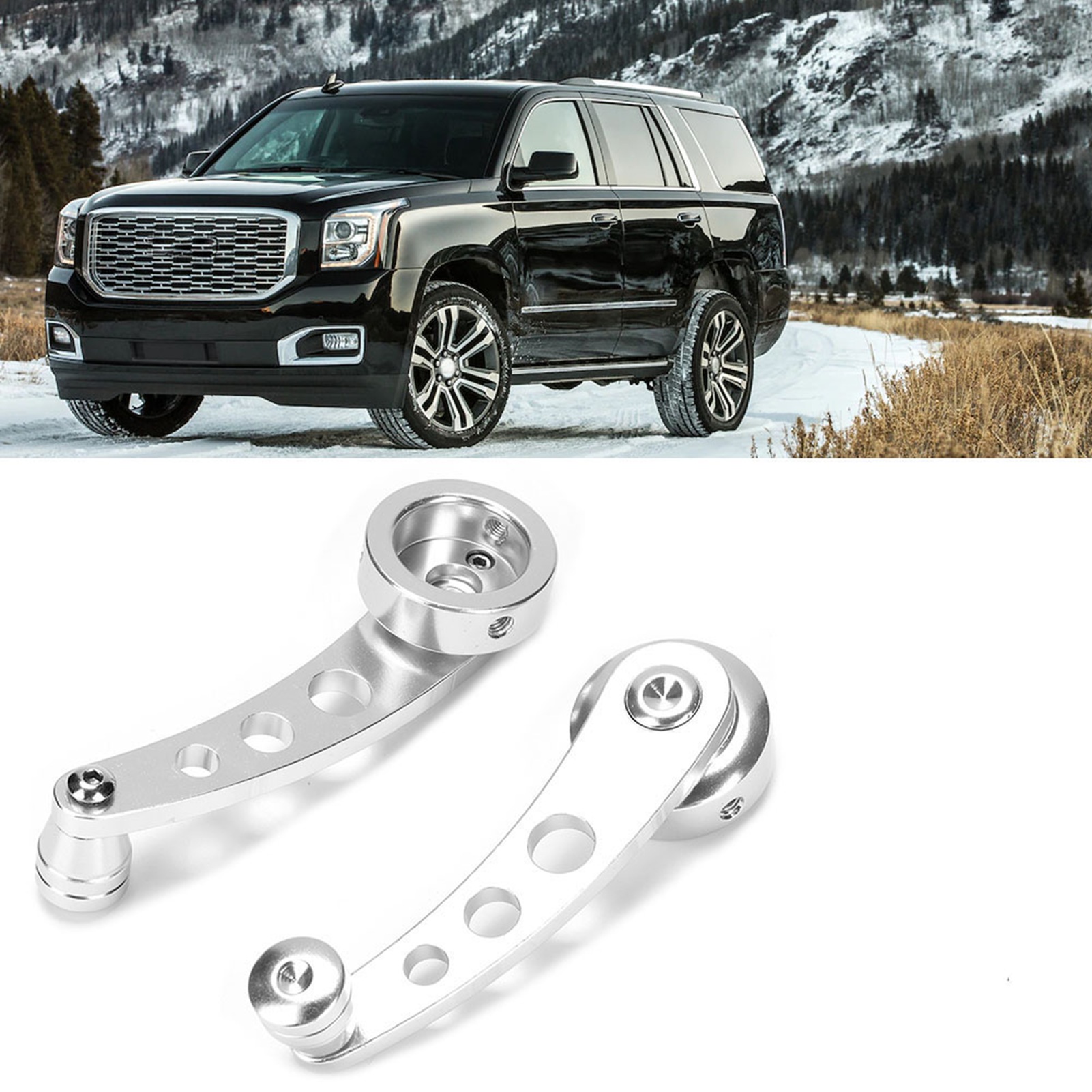[fensterkurbel] Silbernes Cnc-aluminium-kit Für Chevy/gm-fahrzeuge, 3 Zoll