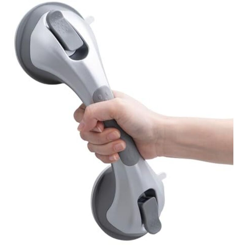 31 Cm Duschhaltegriff Mit Saugnapfgriff, Max. Belastung 110 Kg, Sichere Und Bohrfreie Montage, Handy Grasp Pro Silber