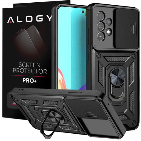 Alogy Camshield Standringhülle Mit Kameraabdeckung Für Samsung Galaxy A73 / A73 5g + Glas