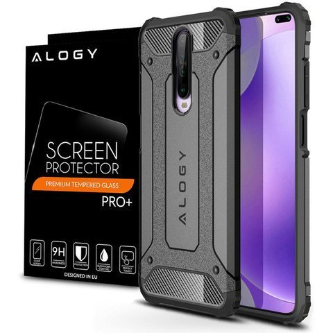 Alogy Hard Armor Schutzhülle Für Xiaomi Redmi K30/poco X2 Grau + Alogy Glas