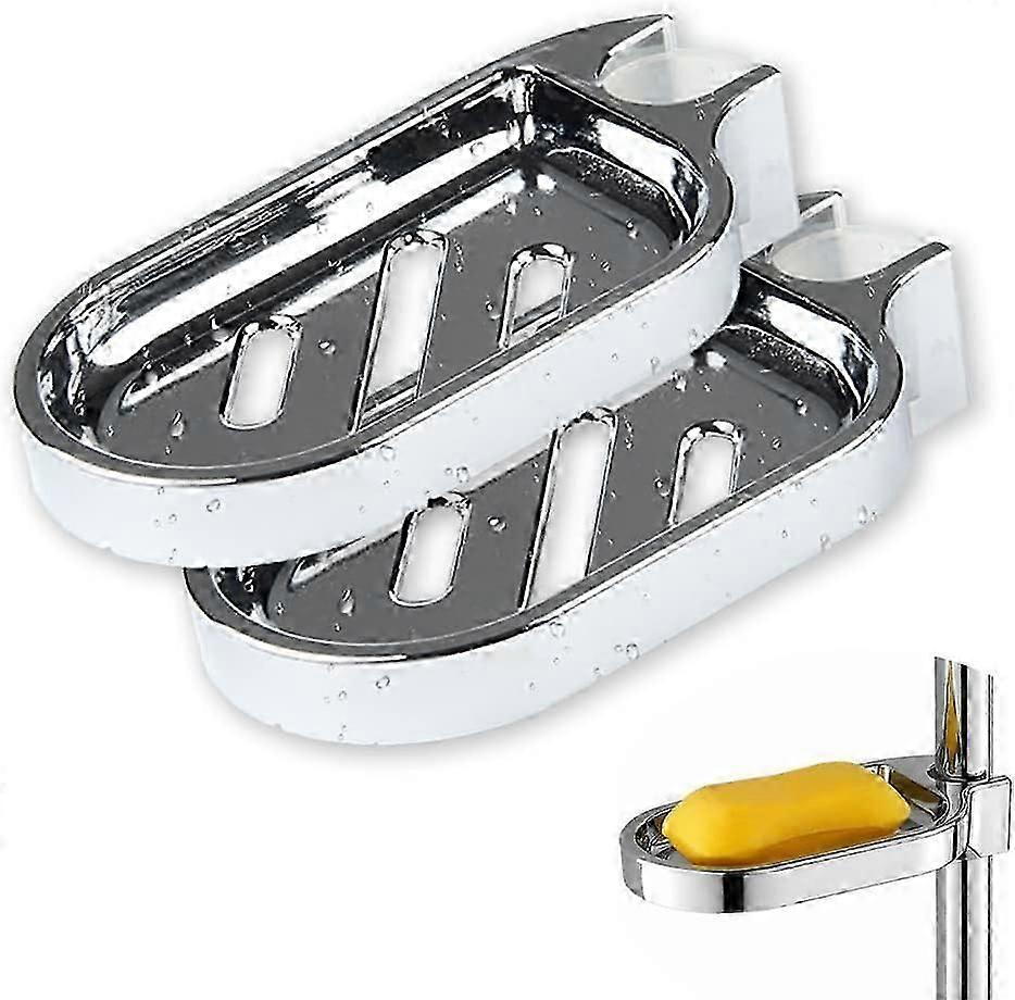 Stück Duschseifenschalen Zum Aufclipsen Für Duschstangen Und Steigleitungen, 22 Mm, Silber, Verstellbar, Badezimmer-gadget, Edition 1023, 0118