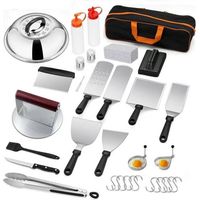 13-teiliges Professionelles Grillspatel-set Aus Edelstahl, Teppanyaki-zubehör Für Grillplatten