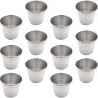 12 Edelstahlbecher, 45 Ml, Langlebig Und Wiederverwendbar, Für Wein Und Spirituosen, Für Den Innen- Und Außenbereich