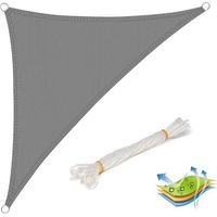 Dreieckiges Sonnensegel Aus Hdpe, Uv-schutz Für Garten Oder Camping, 2,5 X 2,5 X 3,5 M, Grau