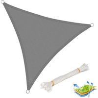Dreieckiges Sonnensegel Aus Hdpe, 5x5x5 M, Grau – Uv-schutz Für Garten Oder Camping