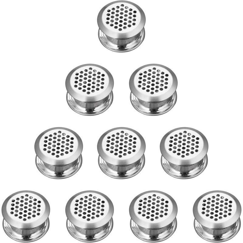 Rundes Lüftungsgitter Aus Edelstahl – 10er-pack, 80 Mm Durchmesser, Silberfarbene Ausführung Für Schränke Und Regale