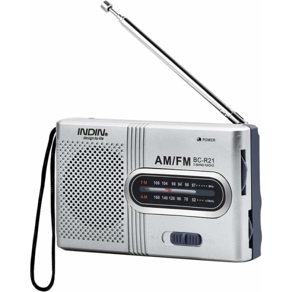 Tragbares Mini-radio, Silberfarben, Fm/am (mw), Extra Großer Abstimmknopf, Eingebauter Lautsprecher, Batteriebetrieben