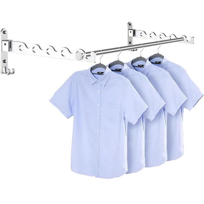 Silberner, Klappbarer Wandwäscheständer – 2-teilig Mit Stange, 90° Drehbar, Ideal Für Badezimmer Und Schlafzimmer
