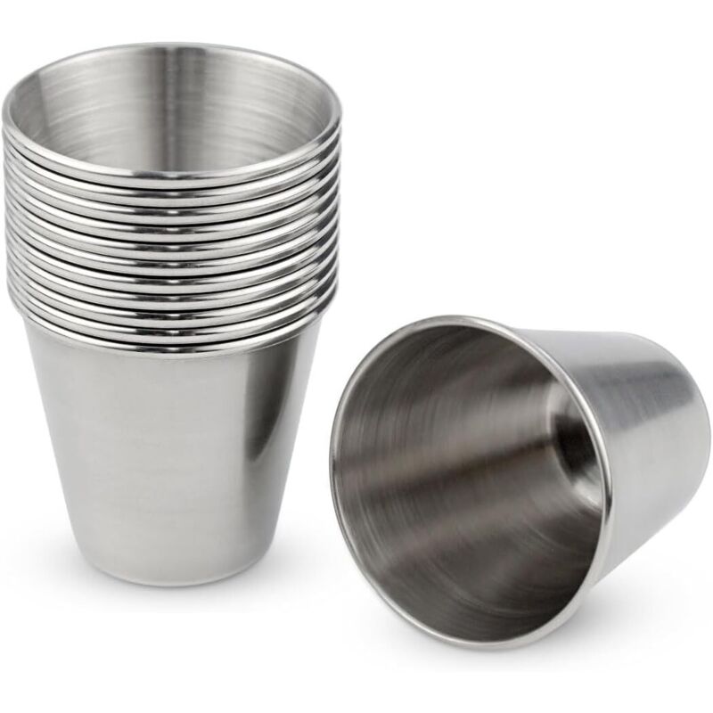 Wiederverwendbare Edelstahlbecher, 12er-set, 30 Ml, Stapelbar, Ideal Für Kaffee, Bier, Whisky, Camping Und Reisen – Ulisem