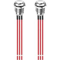 2er-pack Drucktaster, Metall, Ip65 Wasserdicht, Rastend, 12 Mm, 3-polig, Öffner/schließer, 1 A, 12–250 V, Für Schalttafeln