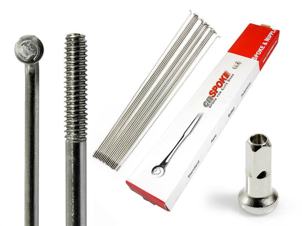 Satz Mit 18 Cnspoke Std14 Edelstahlspeichen, Silber + Nippel