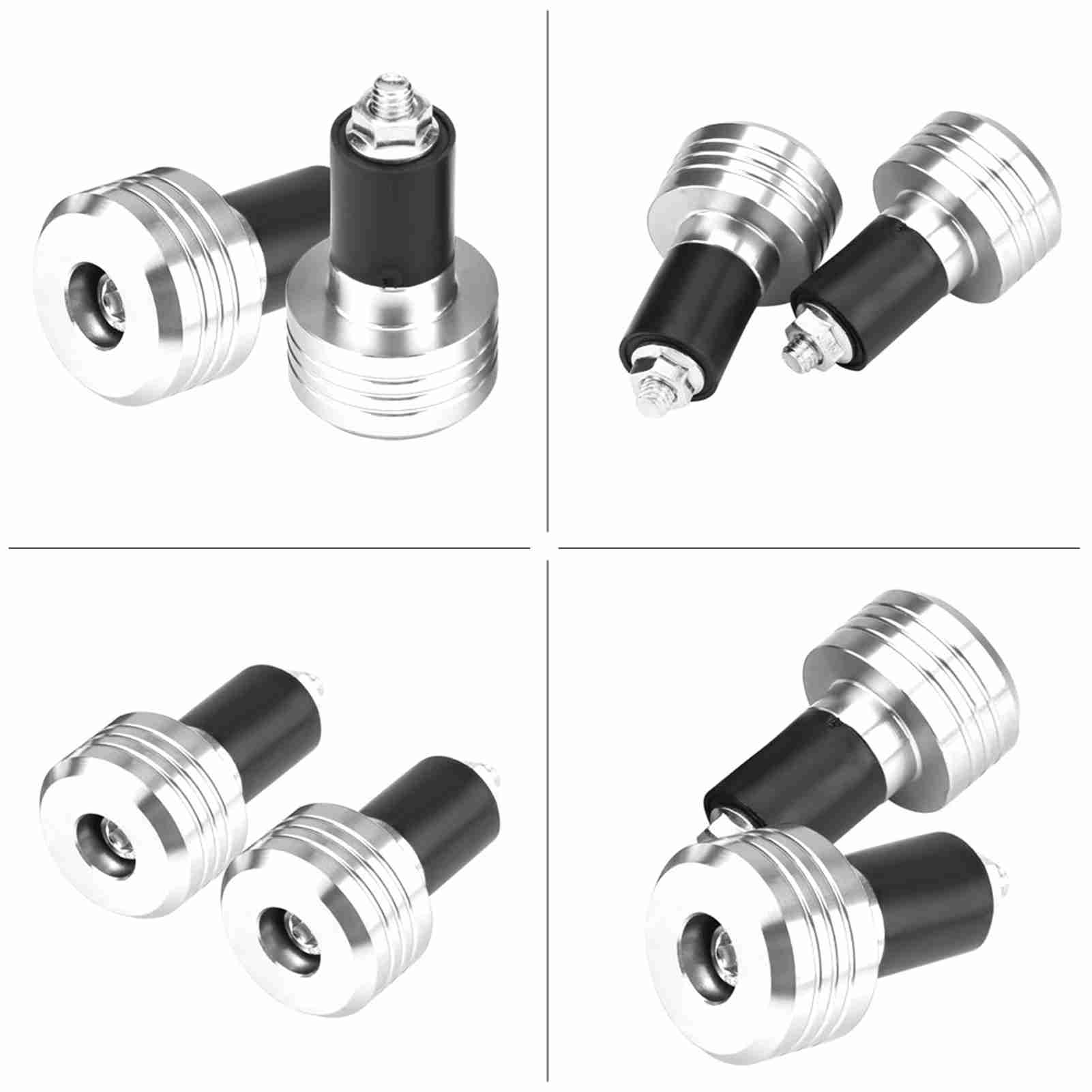 22 Mm Aluminium-motorradlenkergriffstopfen – 2 Stück, Silberfarben
