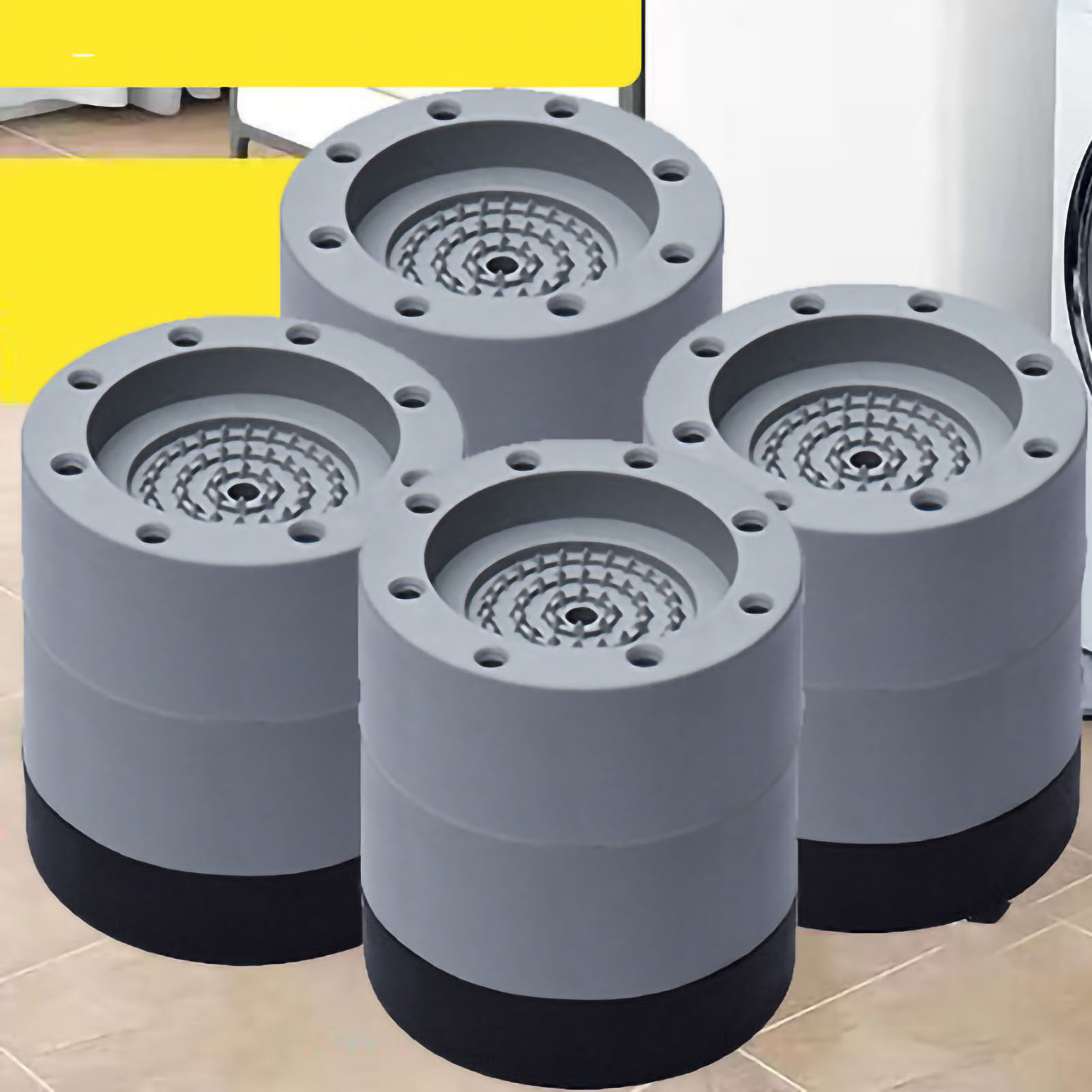 Antivibrations-stabilisierungskeile Für Waschmaschinen [4 Stück, 6 Cm Hoch, Pvc] - Hebt An, Schützt Und Absorbiert Vibrationen