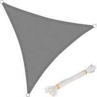 Sonnensegel, Dreieckig 2x2x2m, Atmungsaktives Hdpe, Sonnenschutz, 85% Uv-schutz, Für Garten, Terrasse, Camping, Grau