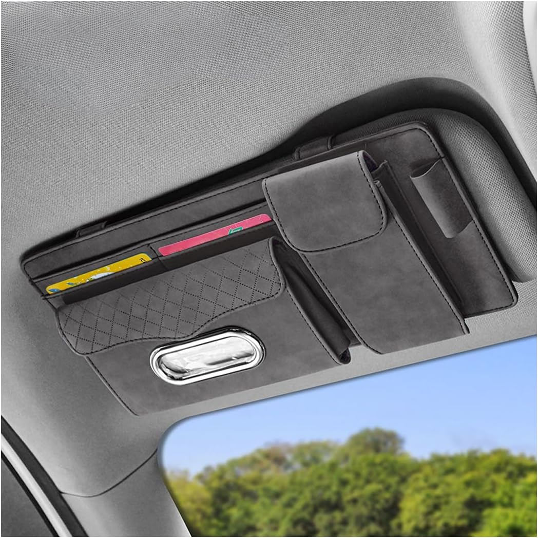 Organizer Für Die Sonnenblende Im Auto, Organizer Für Sonnenbrillen Im Auto, Universelle Sonnenblendenhülle Für Karten, Nummernschilder, Handys, Mobiltelefone (grau)