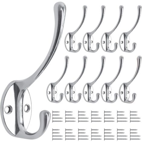 Set Mit 10 Vintage-wandhaken Aus Silber Für Badezimmer, Küche, Wohnzimmer Und Flur