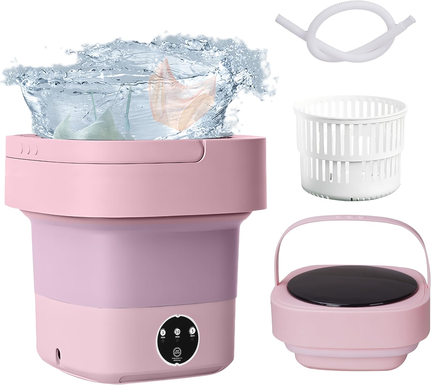 Tragbare Waschmaschine, 8 L, Mini-waschmaschine, Bis Zu 1,7 Kg, Reise-camping-waschmaschine, Für Unterwäsche, Socken, Wohnungen, Studenten (eu-stromversorgung)