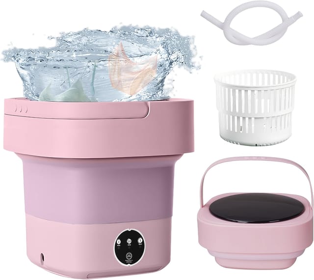 Tragbare Waschmaschine, 8 L, Mini-waschmaschine, Bis Zu 1,7 Kg, Reise-camping-waschmaschine, Für Unterwäsche, Socken, Wohnungen, Studenten (eu-stromversorgung)
