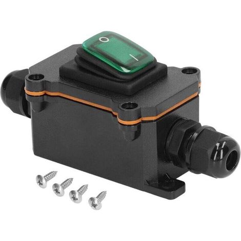 Wippschalter Für Den Außenbereich, Ein/aus, Dc12v 4-poliger Inline-kabelschalter, Ip65 Wasserdicht, 2 Positionen Für Terrasse (grün)