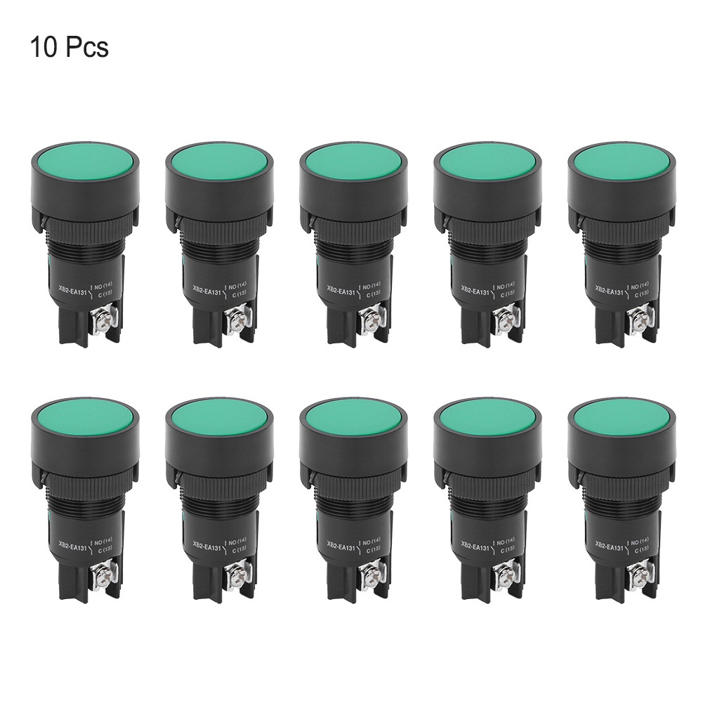 Xb2 Ea131 Drucktaster – Flacher Kopf, Grüner Kontakt, 22 Mm – Für Elektrische Schaltkreise (10er-pack)