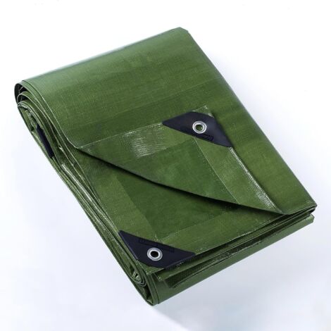 Grüne, Wasserdichte Schutzplane 2x2m 160g/m². Uv-beständige Polyethylenplane Mit Ösen.