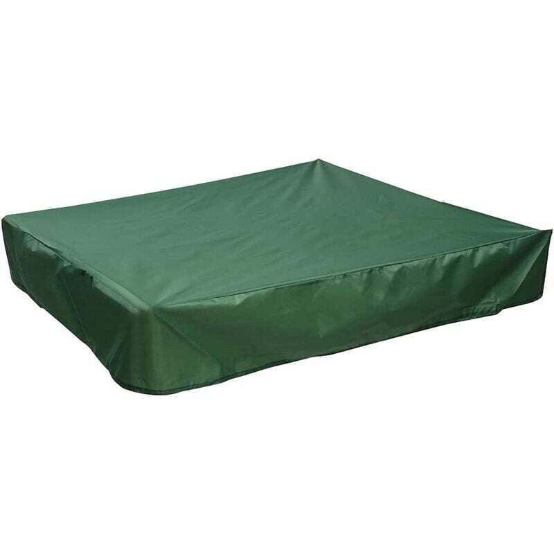 Schutzhülle Für Sandkasten 150x150 Cm, Wasserdicht, Uv-beständig, 70% Schattierungsgrad, Aus Grünem Oxford-gewebe Mit Kordelzug.