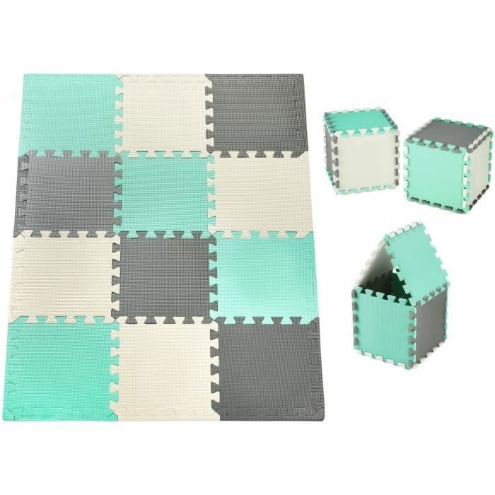 Moby-system Puzzlematte 120 X 90 X 1,2 Cm - Spielmatte 12 Teile Aus Eva-schaum - Geruchsfreie Spielmatte - Ce & En - Grün