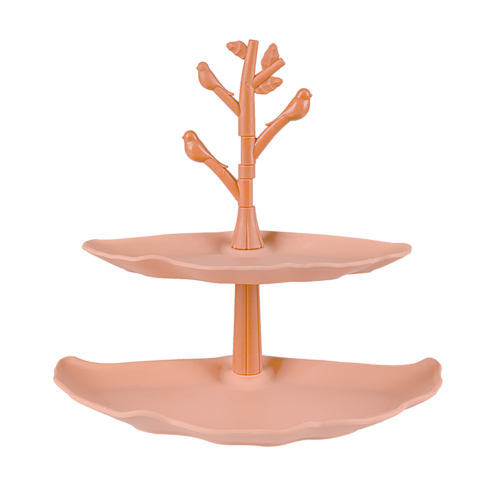 2-stöckiges Serviertablett Aus Pp-abs, 27,8 X 25,5 Cm, Grün/rosa, Desserttablett, Für Süße Leckereien, Festliches Buffet