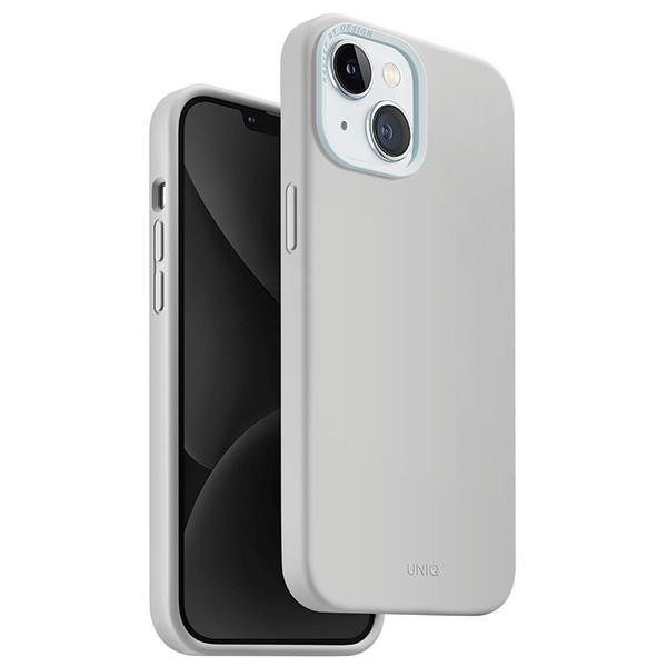 Uniq Lino Hue Iphone 15 / 14 / 136,1" Hülle Mit Magclick-ladefunktion, Hellgrau/kreidegrau