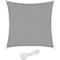 Sonnensegel, Quadratisch 4x4m, Atmungsaktives Hdpe, Sonnenschutz, 85% Uv-schutz, Für Garten, Terrasse, Camping, Hellgrau
