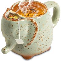 1 Elefanten-teebecher, Integrierter Teebeutelhalter, 3d-keramik, Henkel In Schwanzform, 430 Ml, Küche, Wohnzimmer, Büro