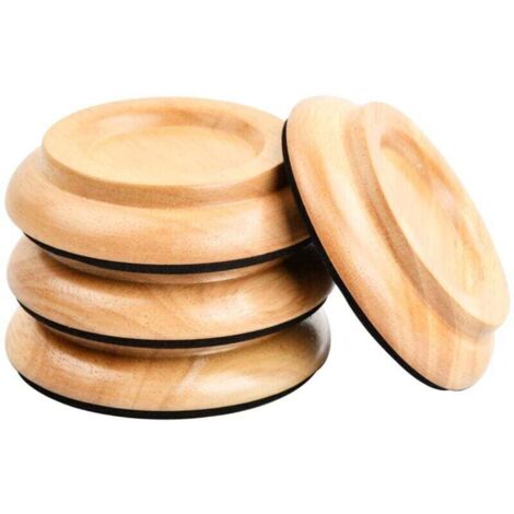 4 Stück Klavierfüße Aus Hartholz, Schutzpads Für Klaviere, Möbelbeinschoner, Rutschfeste Fußpads Für Teppiche Und Bodenschutz (natur)