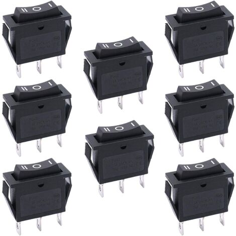 8er-pack Spdt 3-polige 3-positionen-wippschalter Ein/aus/ein, 15 A 250 V / 20 A 125 V Ac, Für Autos, Lkw, Boote Und Haushaltsgeräte Kcd3-103-bk