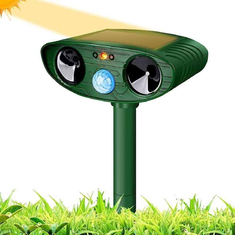 Ultraschall-nagetierabwehrgerät Mit Bewegungssensor, Wasserdichtes Außengerät Zur Abwehr Von Katzen, Hunden, Mäusen, Waschbären Und Anderen Gartentieren
