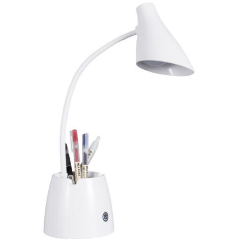 Dimmbare Led-schreibtischlampe Mit 3 Leuchtmodi, 2000-mah-akku, Wiederaufladbar, Mit Stifthalter Und Handyhalterung, Augenschutz Und Flexiblem Schwanenhals
