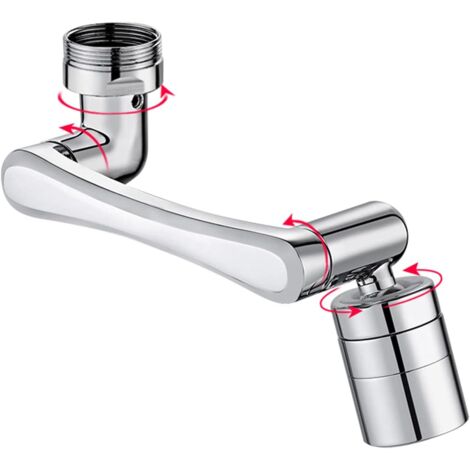 2-in-1-wasserhahn-luftsprudler, Universeller Spritzschutz, 1440° Schwenkbarer Badezimmer-wasserhahn, 2-fach Verstellbarer Schwenkbarer Küchen-wasserhahn, Wassersparender Auslaufadapter