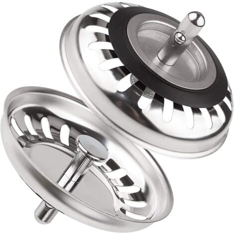 Set Mit 2 Edelstahl-spülbeckenstöpseln, 79,3 Mm Universal-sieb, Verstopfungsschutzstöpsel Für Küche Und Bad.