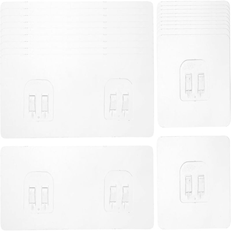 Wiederverwendbare, Selbstklebende Polycarbonat-regalhaken Zum Einfachen Anbringen Ohne Bohren, 7 X 7 Cm 1-krallen-haken + 6 X 14 Cm 2-krallen-haken, Je 10 Stück.
