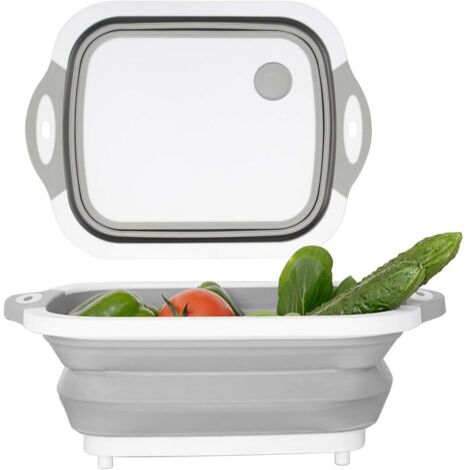 Multifunktionales Schneidebrett, Zusammenklappbares, Spülmaschinenfestes Becken, Zusammenklappbarer Obst- Und Gemüsekorb, Wasserbehälter Für Küche, Badezimmer, Boot, Reisen Und Picknicks.