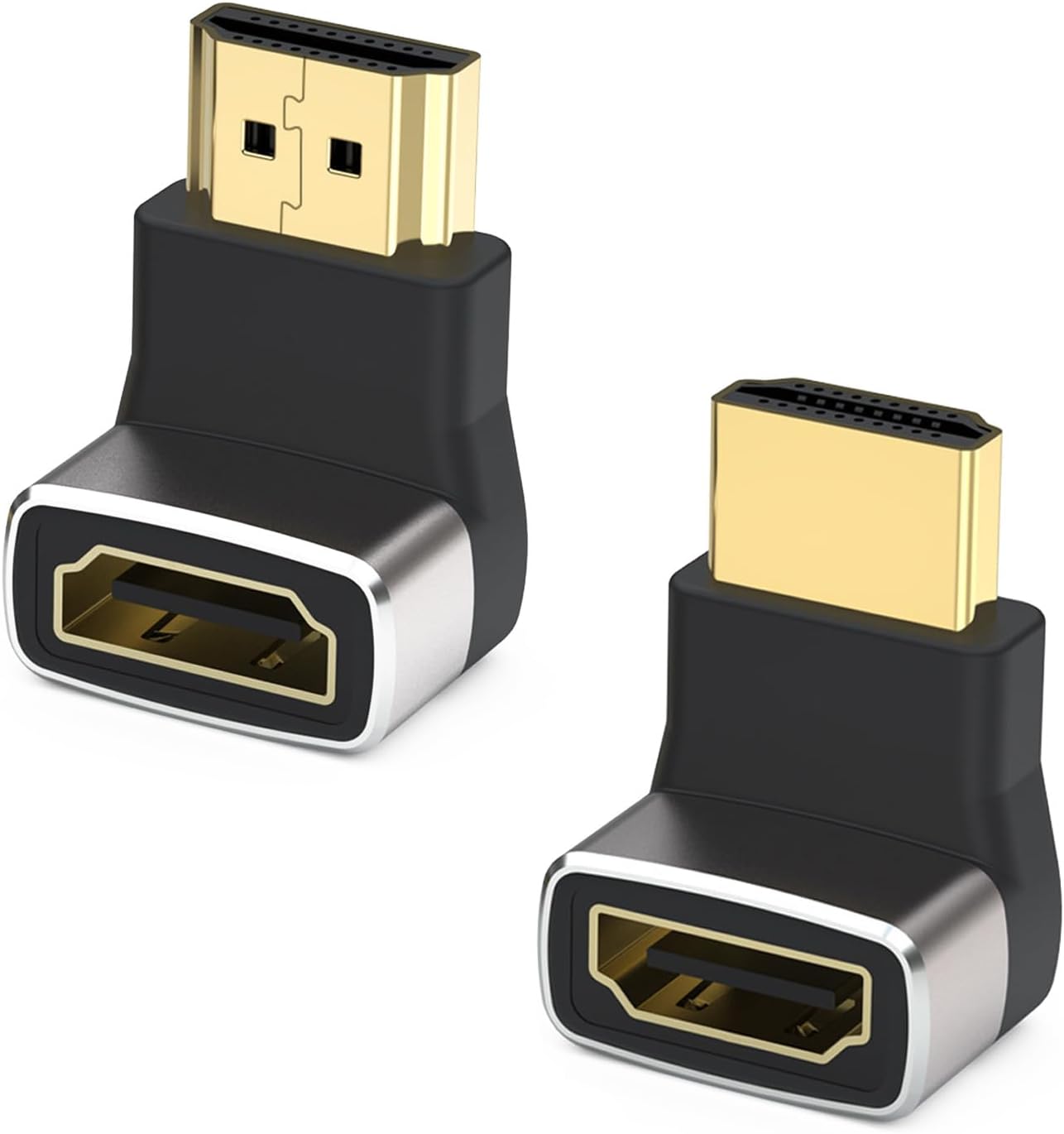 Stück 8k Abgewinkelter Hdmi-adapter, 8k 2.1 Hdmi-verlängerung, Stecker/buchse, Rechtwinklig, Hdmi-winkeladapter, 90 Grad Und 270 Grad, Vergoldet, Kompatibel Mit Hd, Tv, Ps4, Xbox, Laptop